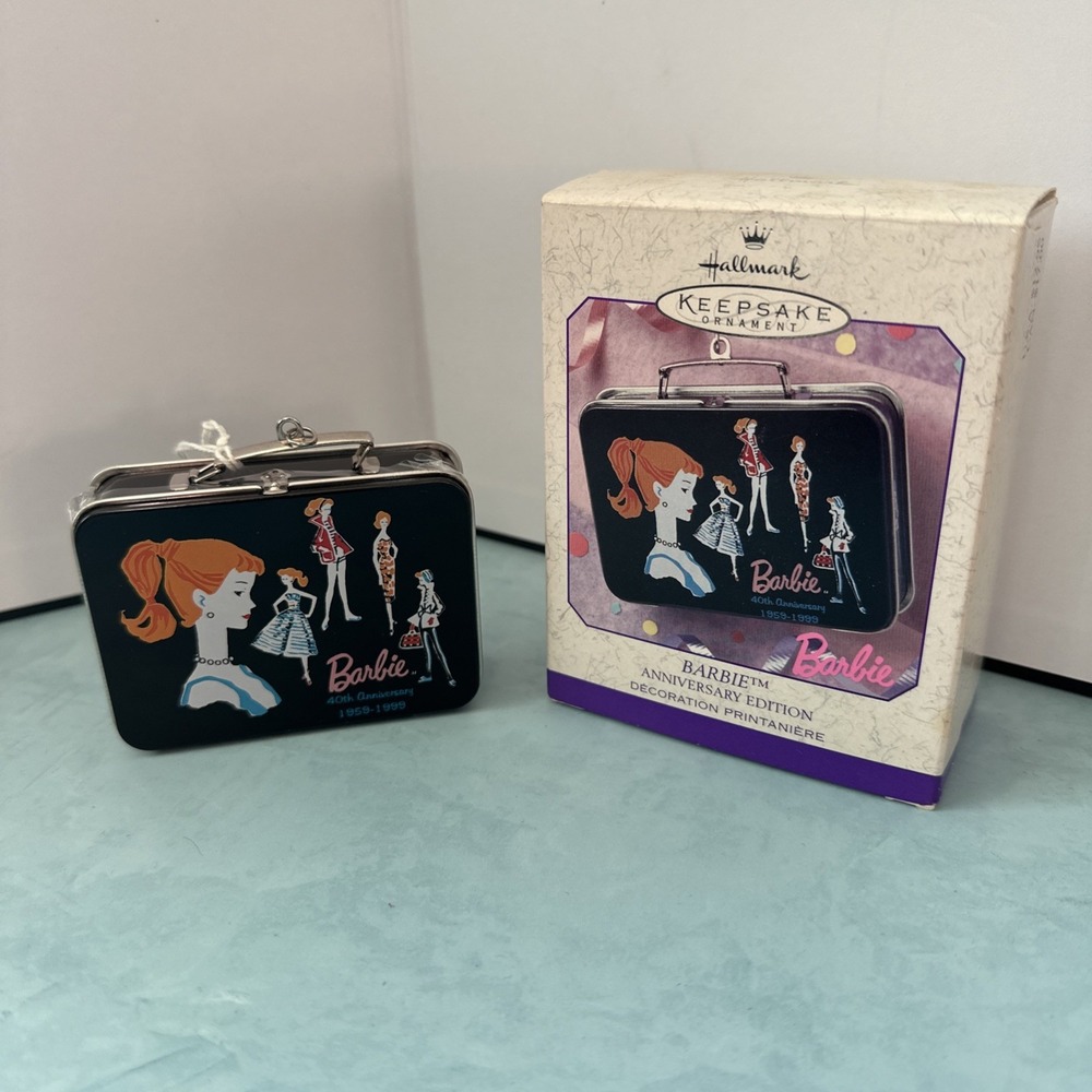 Christmas Ornament Barbie Lunchbox Hallmark Keepsake Anniversary Edition 1997
